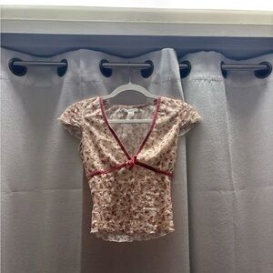 Floral Pink Women's Sheer Top
